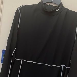 Women's Black X Olivia Kim Long-sleeve Tennis Dress